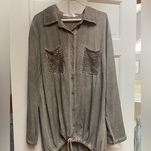 The Porter Collection Blouse with Sequin pockets